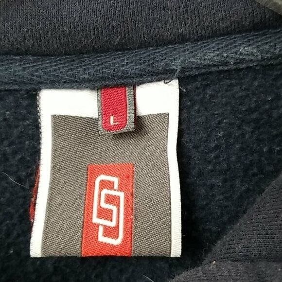 🎁5/$25 United Airlines Hoodie Women's Large Pull Over Hoodie Blue Yellow Plane - Picture 2 of 6